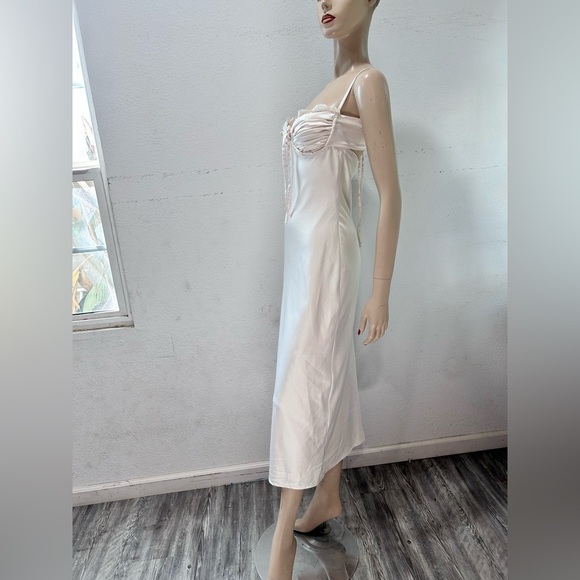 Babyboo Chic Cream Slip Dress with Slit - Picture 2 of 16